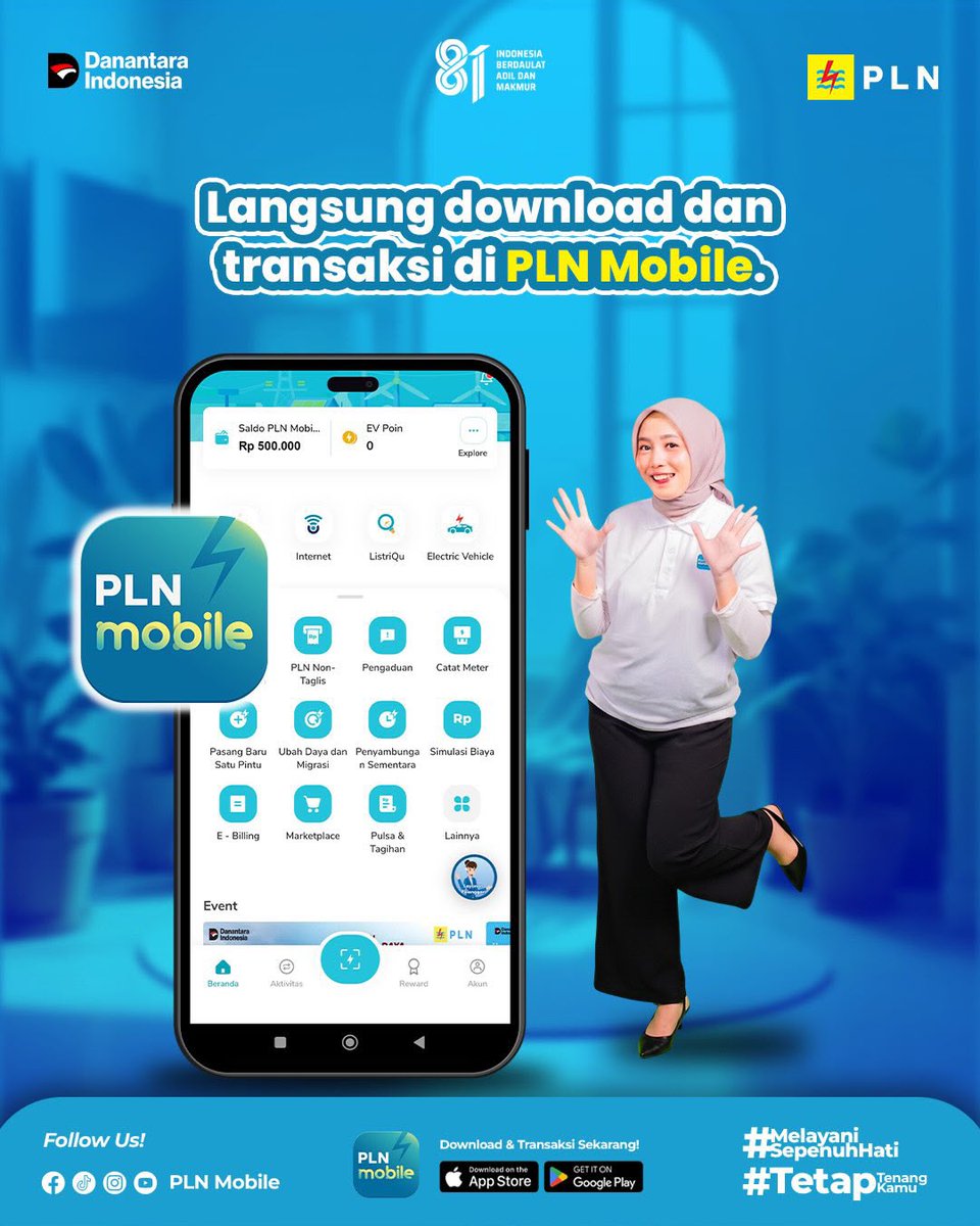 electrizen_JMB's tweet photo. Pantau updatenya dan jadi yang pertama nyobain program baru dari PLN Mobile.
Yang udah lakuin ketiganya angkat tangan☝️
#PLNMobile #MelayaniSepenuhHati #TetapTenangTetapKamu
#SemuaMakinMudah https://t.co/dRpUSYgO8a
