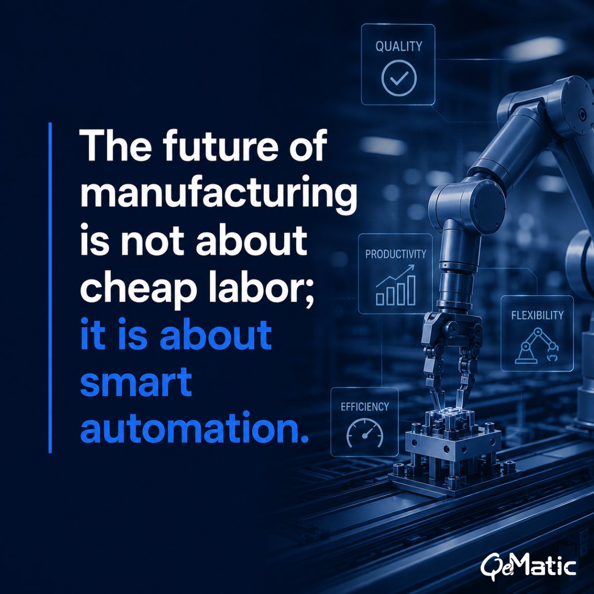 QeMatic's tweet photo. The future of manufacturing isn’t about cheaper labour.
It’s about smart automation, efficiency, and productivity. ⚙️
👉 Connect with QeMatic to build smarter processes. https://t.co/Qd82gah4PG