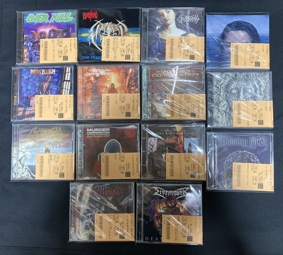 スラッシュ、デス/ブラックメタル、グラインドコアの中古CDが続々入荷