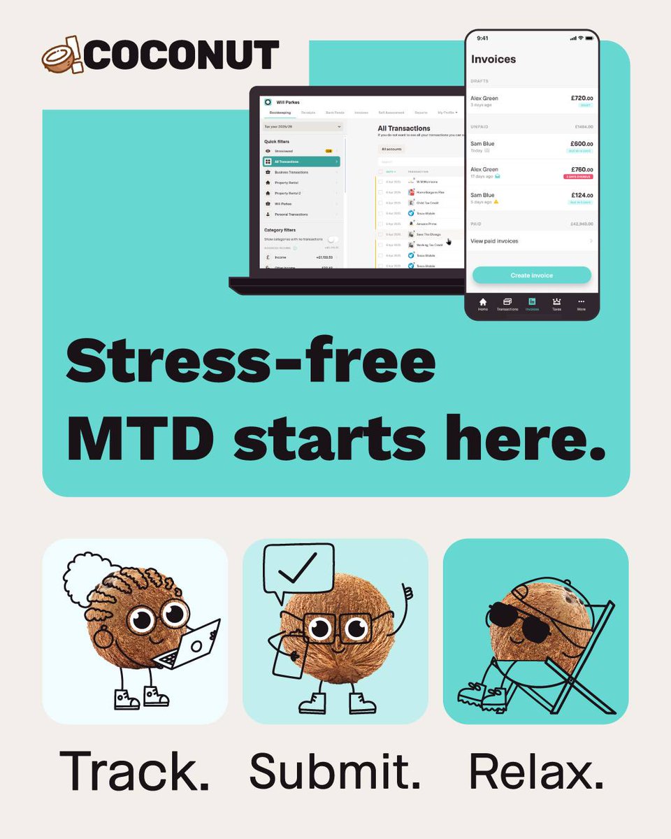 getcoconut's tweet photo. ⚠️ Missed the 7th August MTD deadline?

Don't panic. There's still time to get back on track and penalties aren’t in force until next year. So, log in, check your figures and submit as soon as possible.

#MTD #MTDDeadline #QuarterlySubmission

https://t.co/lkOClXRHod https://t.co/VknuZWLCRj