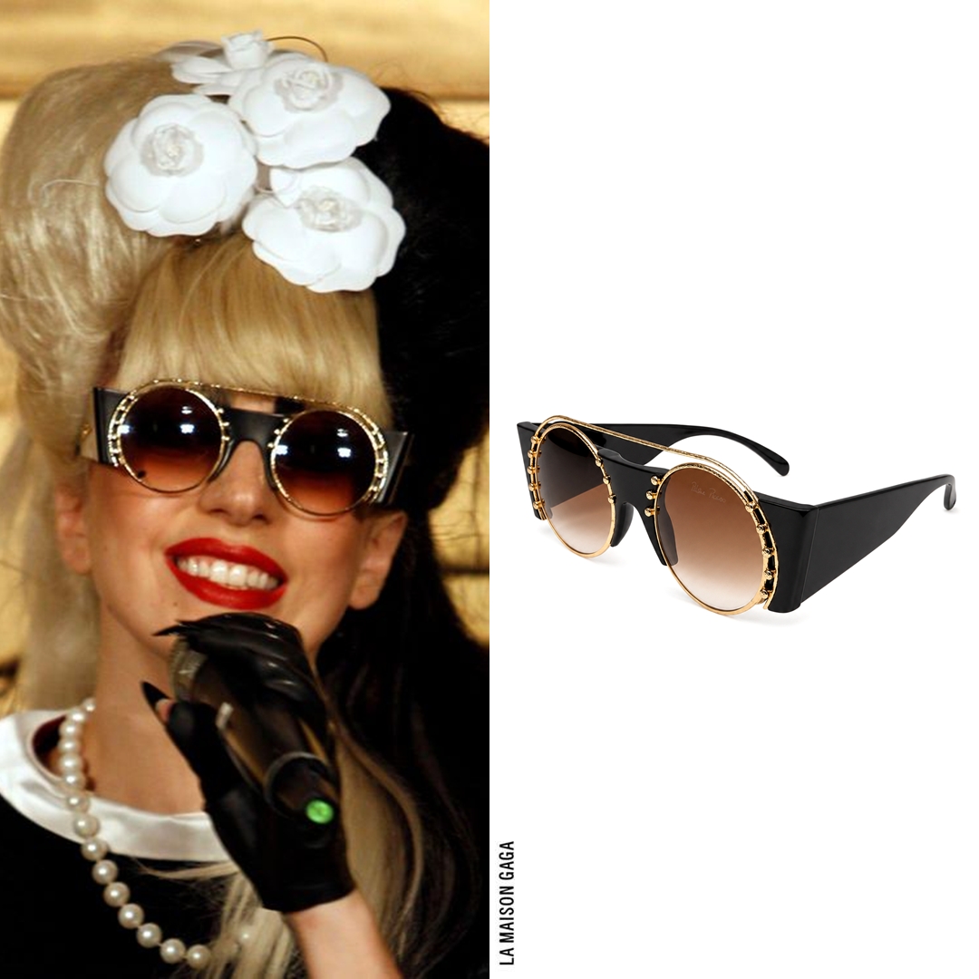 lamaisongaga_'s tweet photo. Lady Gaga gave a press conference in Taiwan wearing a dress from the @Chanel Pre-Fall 2011 Byzantine collection along with Camelia brooches and "Jumbo" flap bag, vintage #PalomaPicasso sunglasses, #VoidofCourse latex gloves and @LouboutinWorld custom "Daffodile" velvet pumps. https://t.co/q0frCGsmpX