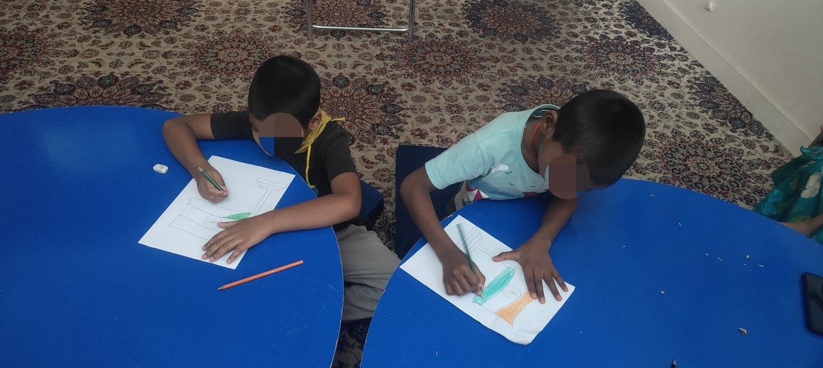 DswoJammu's tweet photo. As part of the nationwide celebration marking 151 years of Vande Mataram, the inmates of Shelter Home for Boys participated in a creative activity involving drawing and colouring the National Flag. https://t.co/jBvPxUIqxt