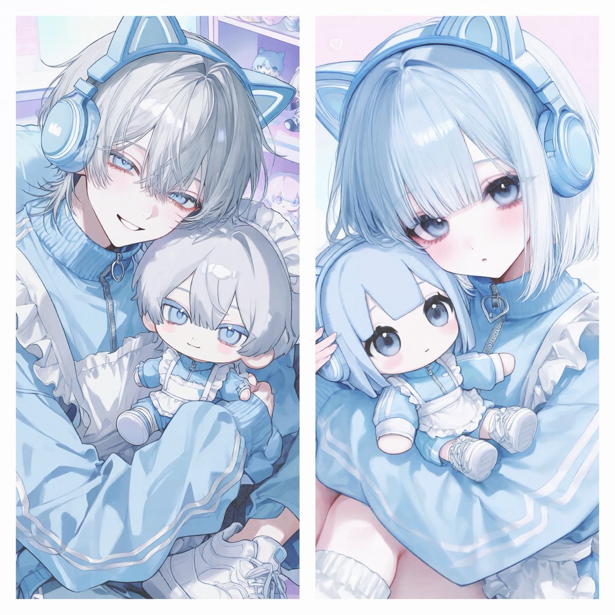 sya_mi_lun's tweet photo. 【プロンプト配布🤍リプALT】 
#minoriのプロンプト 

おそろぬいちゃん🧸⭐️
男女あり

モデル問わずいけます！
注意点リプに書きますね！

再配布・自作発言しなければ
いつでもご使用OK！

でも引用してくださるととても嬉しいです😭
FF外からも大歓迎❣️ https://t.co/7p7D5Dc3yi