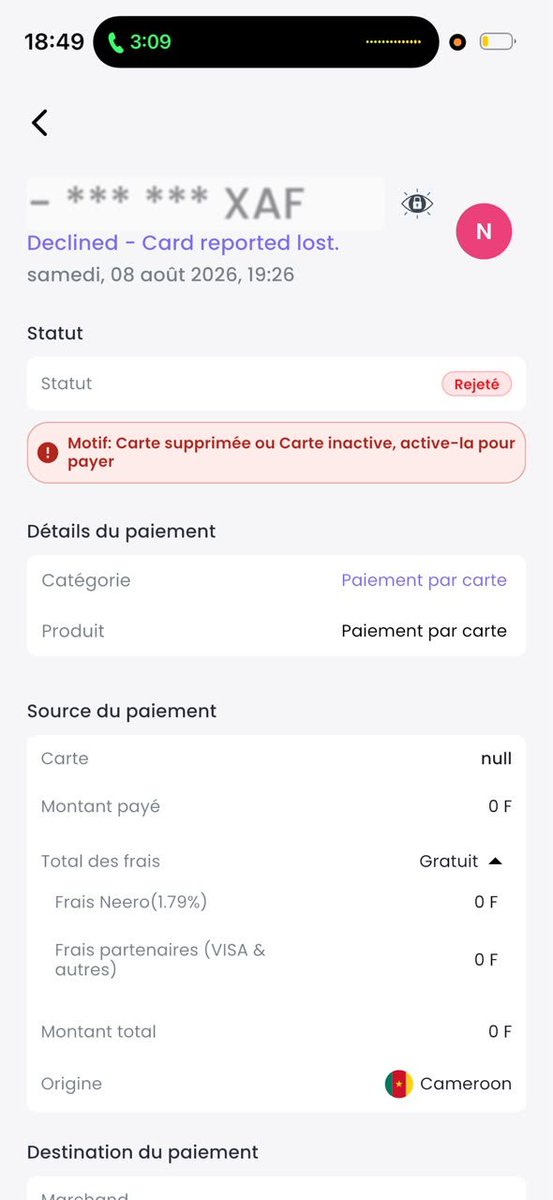 TekouBangous's tweet photo. @AnthropicAI Bonjour @AnthropicAI @ClaudeAI, mon compte Claude Pro est bloqué depuis plusieurs jours : ma carte enregistrée est invalide (signalée perdue) et je ne parviens pas à la remplacer par ma nouvelle carte malgré plusieurs tentatives. Le support Fin AI tourne en boucle. https://t.co/yQcVz9E3xz