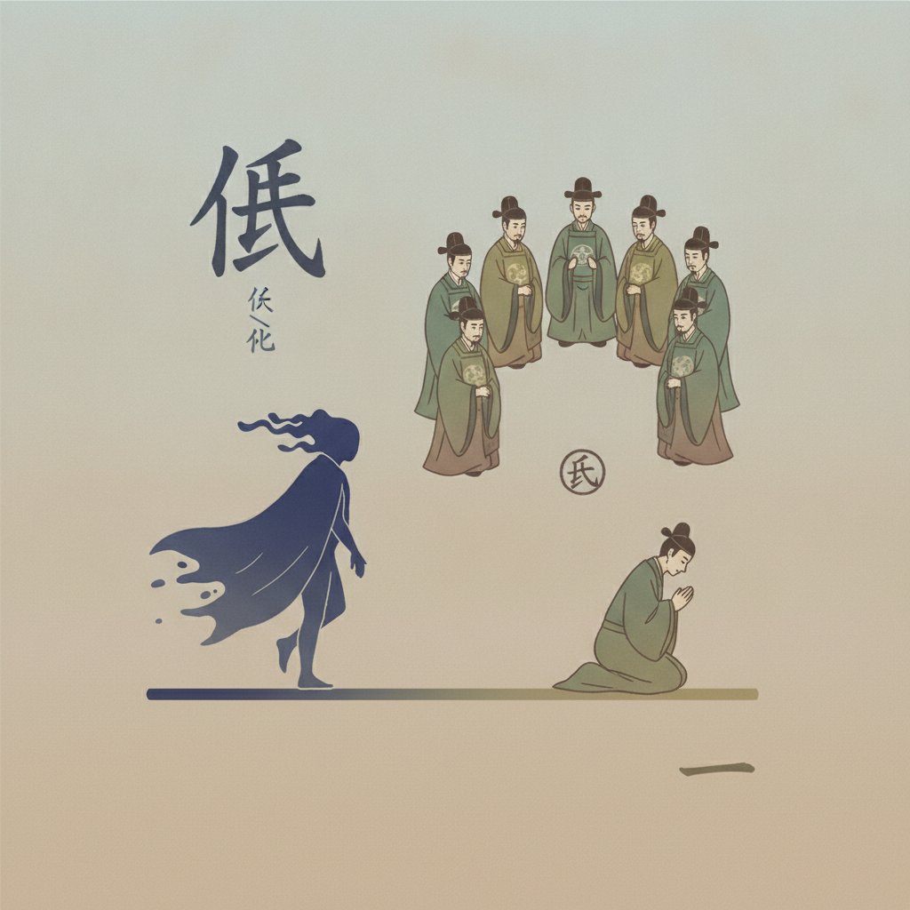 kanjipalaceapp's tweet photo. 低 (ひくい, ひくめる, ひくまる; テイ) = low, short.

When a change (亻) occurs within a respected clan (氏), one might find themselves in a lower position, becoming one (一) with the humble and accepting a low status.

EXAMPLE WORDS
low = 低い (ひくい)
fall, decline = 低下 (ていか)
the lowest, the worst = 最低 (さいてい)

EXAMPLE SENTENCES
彼は背が低い。
かれはせがひくい。
He is short.

気温が低いですね。
きおんがひくいですね。
The temperature is low, isn't it?

声が低いです。
こえがひくいです。
The voice is low.