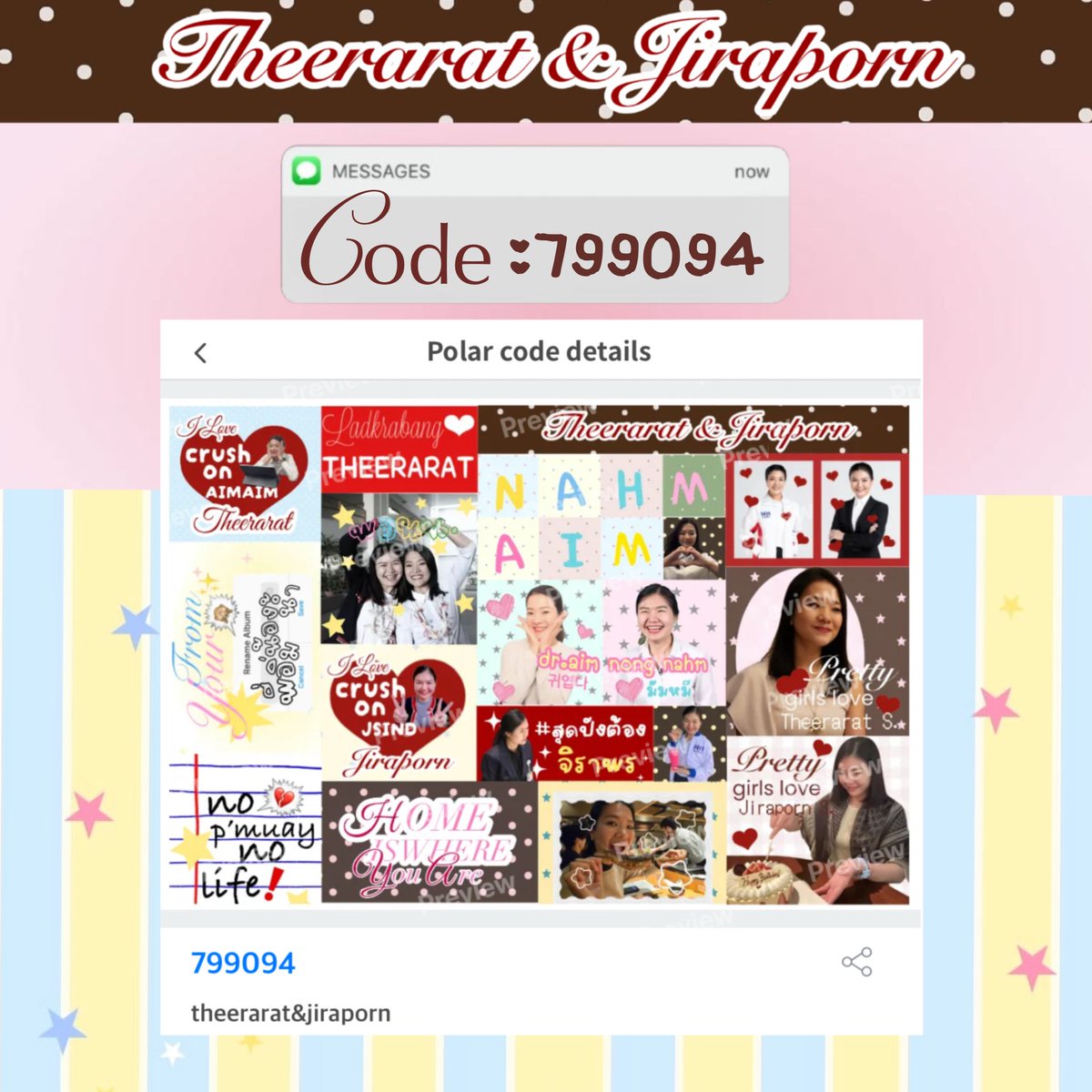 qsbambies's tweet photo. ~! pls kindly rt ୭ .⁺⊹ 
💘👊🏻Giveaway ⁺˖ ⸝ sticker (personal use only)

°☆code : 799094 🤲🏻🌟.ﾟ
@ moshi moshi
🧚🏻‍♀️dm or comment for raw file

(นุรักพี่อิ่มกับพี่(น้อง)น้ำ)

#ธีรรัตน์สำเร็จวาณิชย์ #จิราพรสินธุไพร https://t.co/60cM9KpMwL