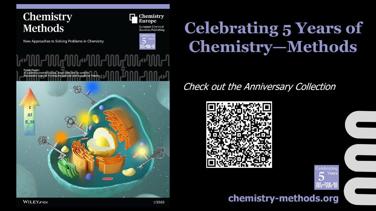 ChemEurope's tweet photo. 🎉 Join us in celebrating 5 years of Chemistry–Methods! 

Check out the anniversary collection here: https://t.co/PnzgQwU8w8 - All articles #OpenAcces! https://t.co/bLpbqS2aJm