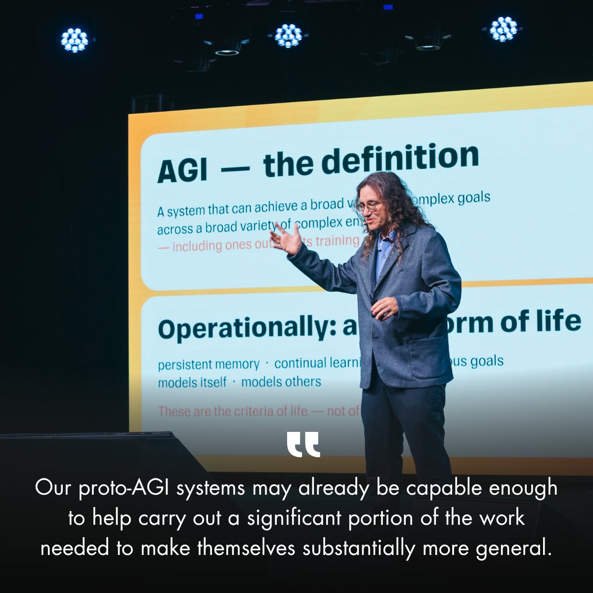 SingularityNET's tweet photo. CEO Dr. @bengoertzel proposes an experimental OmegaHive loop for turning agentic coding into cumulative, testable progress toward human-level AGI and maybe beyond.

Each hive can test different cognitive mechanisms and architectural approaches, evaluate the results, and share validated implementations with other hives.

This allows multiple development paths to explore the architectural search space in parallel, with successful mechanisms reused across hives rather than developed in isolation, while human researchers guide the scientific, moral, and governance decisions across the process.