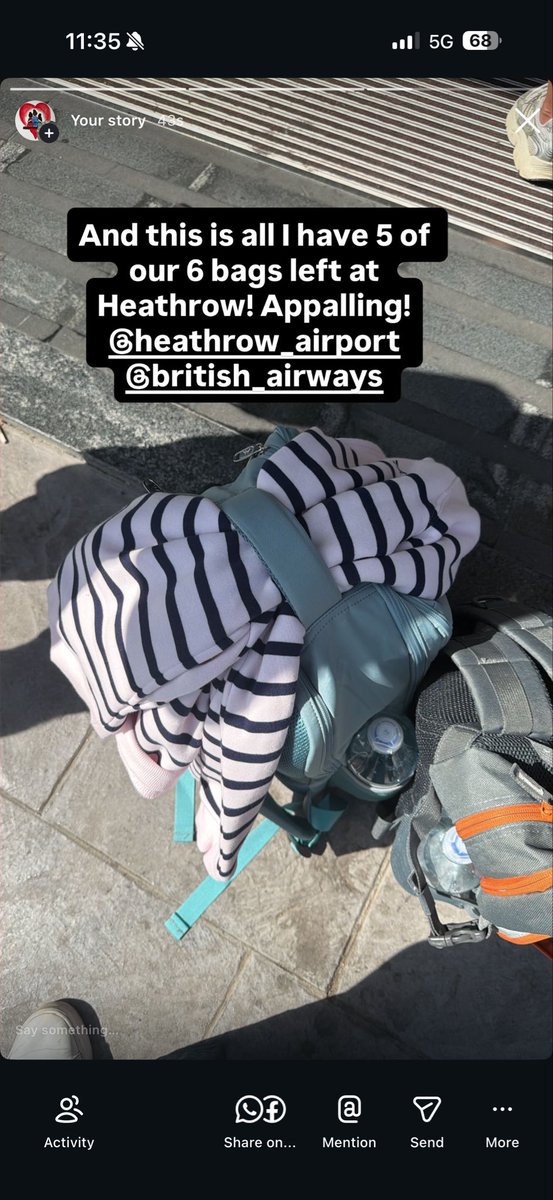 katherineuk2003's tweet photo. @British_Airways @HeathrowAirport travelling as a family of 6, one autistic child, assistance belts not working… check in via a person after much queueing… then security machine stops working, then 5 of our 6 bags left at Heathrow! Last time we fly with BA. https://t.co/kKlJEH5Pgc