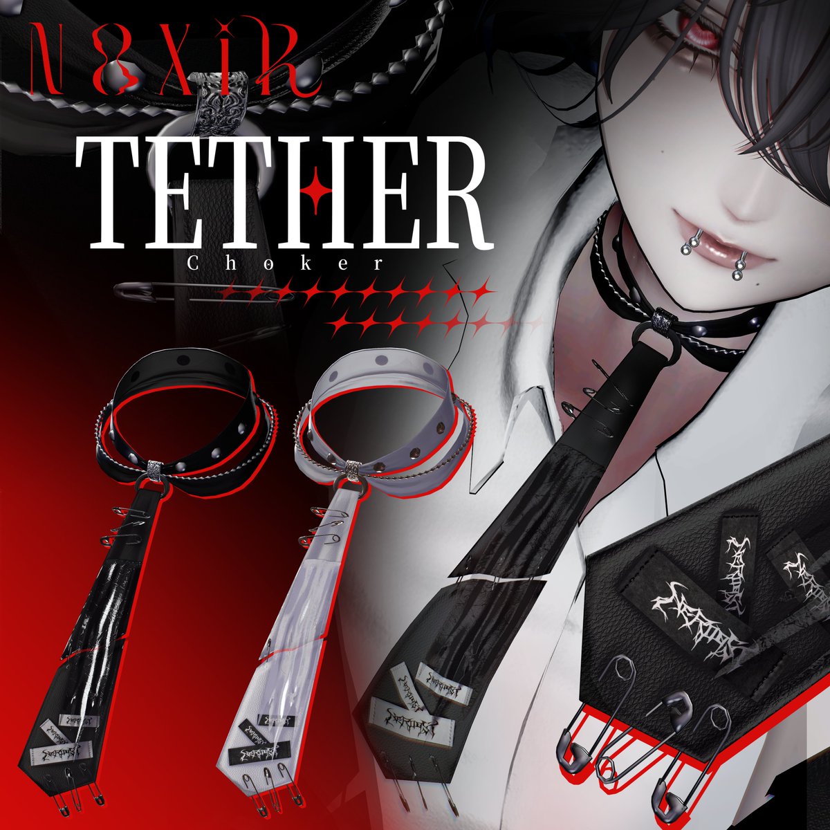 q_OvO_9's tweet photo. 【販売開始&amp; #NEROOST での来場者特典について】

✦TETHER CHOKER✦ 販売開始しました！✨

有料でも入手できます、が！！
VRC雑談BarイベントNEROOT【@NEROOST_VRC】にて、来場者特典として無料版の解凍パスワードも入手できます🍷✨
是非お気軽にご来店ください🦇

https://t.co/SYvpuylhnZ https://t.co/fIPRkAzmmm