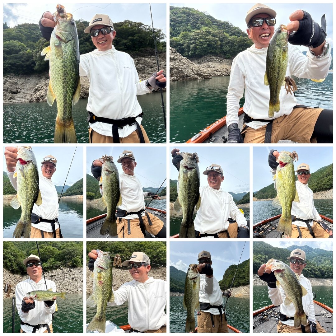268a4d7753084cd's tweet photo. 8/10 早明浦ダム 赤松たかさんガイド
10本
減水激しい早明浦ダムでしたが、キングジミーヘンジフリーリグで押し通した結果です。
流石たかさん！釣らせます。 https://t.co/AvkovVSjts