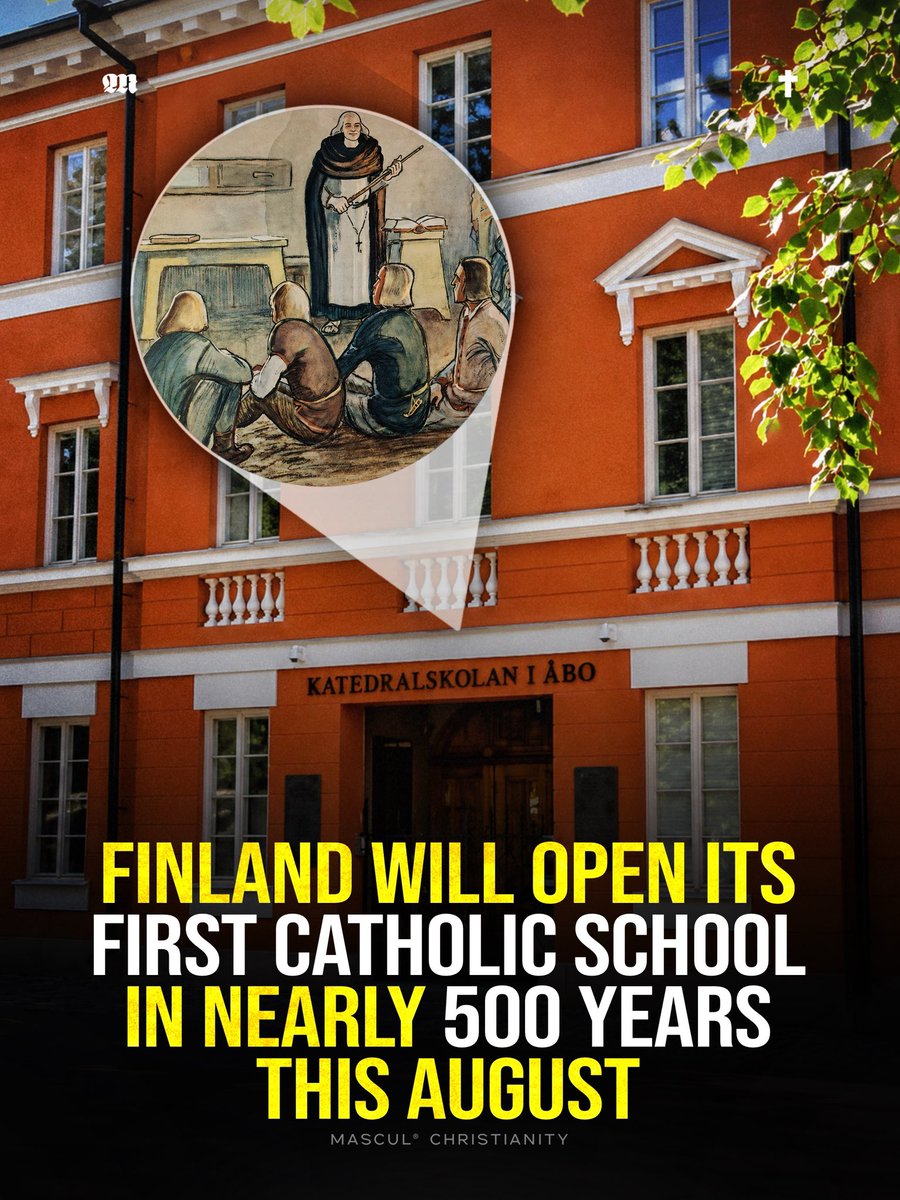 masculchristian's tweet photo. #Finland will open its first #CatholicSchool in nearly 500 years in #Helsinki this August, fulfilling a long-held dream of its only #CatholicBishop. The school will begin with two classrooms for preschool and primary-age children. https://t.co/jwI1NWy8bx