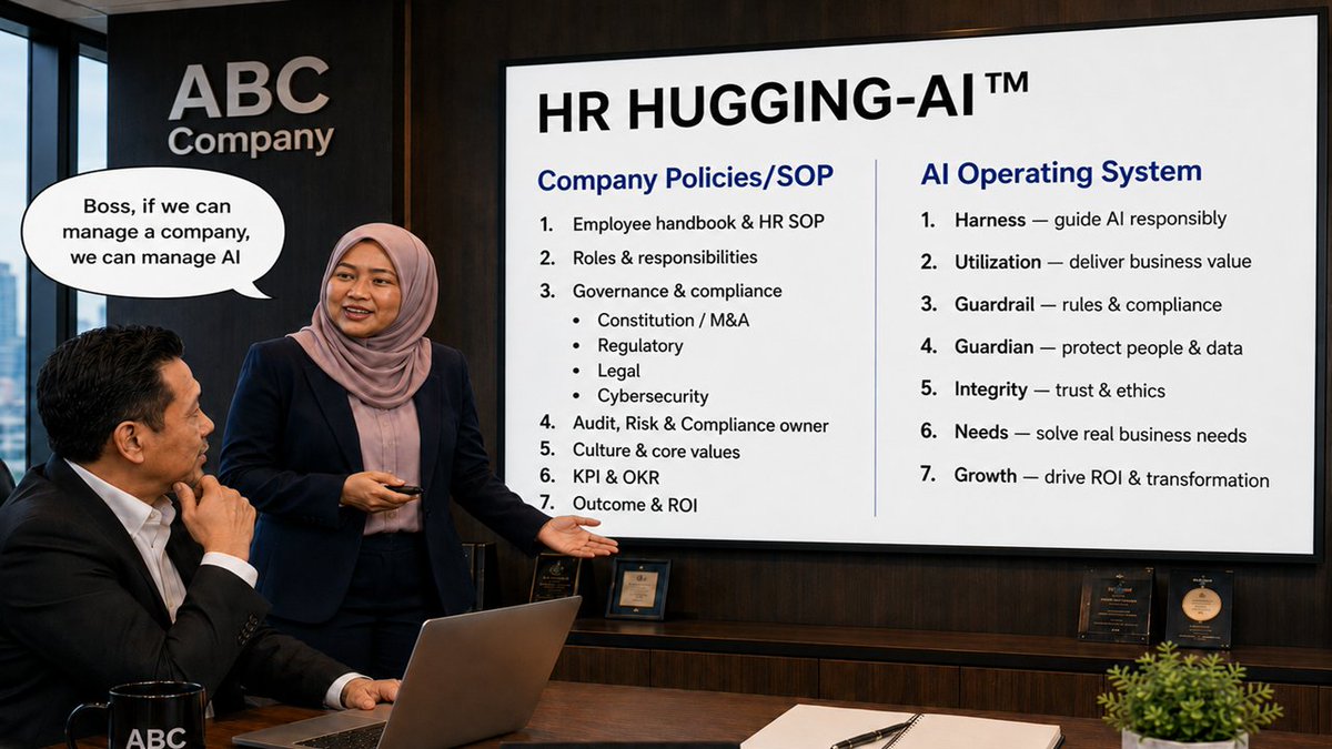 oritalk's tweet photo. Interested in AI, but concerned about company IP and confidentiality?
Start small. Experience practical AI sandboxes and learn by doing.
Join our FREE webinar on 13 August: “From Worrying AI to Hugging AI.”
Register: https://t.co/5sZDl1r7e7
#HuggingAI #HR #MalaysianSMEs https://t.co/FRHB3YosFV