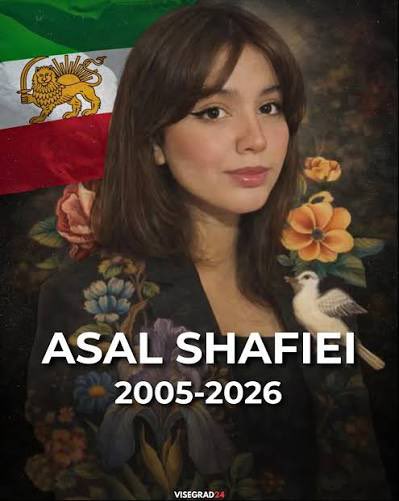 JustAnIranianIr's tweet photo. Quoting Asal Shafiei’s last tweet from her own account, written one week before the Islamic regime killed her…

Before going to the streets to protest, asal said : “If I don’t come back, don’t cry for me. Be proud of me.”

21-year-old computer engineering student. Shot by regime forces in Tehran on January 8, 2026.