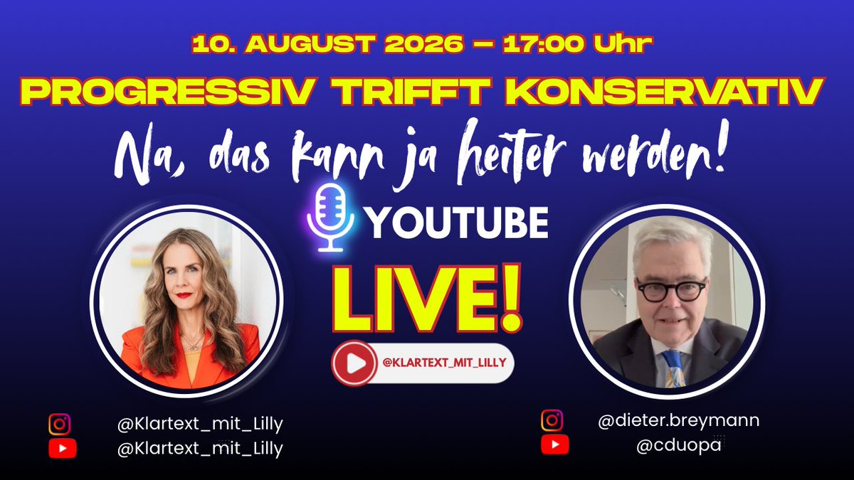 Lilianthau's tweet photo. Progressiv trifft Konservativ. Na, das kann ja heiter werden.  @Lilianthau und @DBreymann:
Drohnen-Alarm: Busfahrer-Held
Klimaschutz stärkt die Grünen?
Öl-Multis: 93 Mrd. in 3 Monaten
Renten-Rebellion gegen Merz
https://t.co/DHLS0aPp9q: Scam?
https://t.co/OmhS1wNb3C https://t.co/dWYjDbnofo