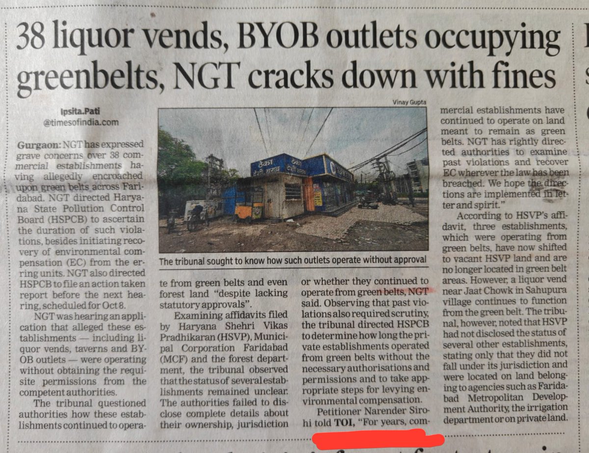 Narender_Sirohi's tweet photo. Why @csharyana @Haryana_spcb @HsvpHaryana @DC_Faridabad are not serious about removing the Tavern/Ahata and liquor shops operating on the green belt, even after the closure order issued by #PCB, all the units are operational with the help of electricity board & #HSPCB. https://t.co/Ffv33tnHiI