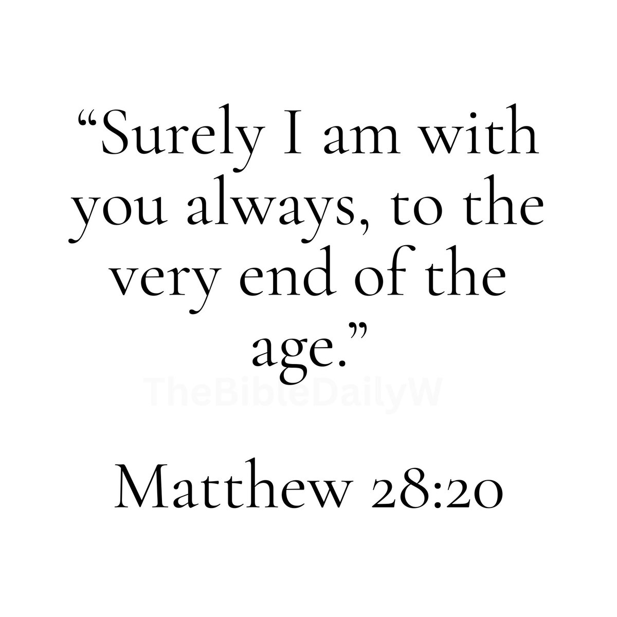 TheBibleDailyW's tweet photo. Matthew 28:20 https://t.co/ZoY0Mog6yp