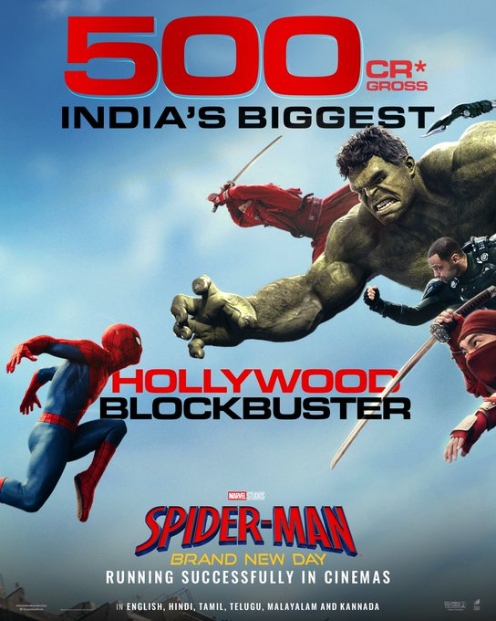 StoryMode_gnt's tweet photo. #SpiderManBrandNewDay created a record by collecting first 500cr for dubbed film in India 🔥🔥🔥 https://t.co/yjN9ym13a3