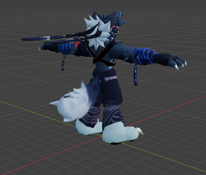 sea_cryptid's tweet photo. Western, a wolf ninja from Feral Mind, one of the game's three playable protagonists. Dark navy ninja outfit, cloth-wrapped arms, a red slash across the muzzle, claws that mean business. 🐺⚔️

#GameDev #IndieGameDev #3DArt #Blender #FeralMind https://t.co/PII33pMoEj