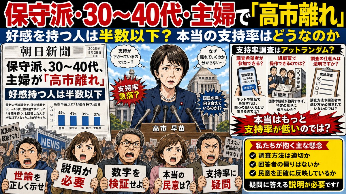 nemoto_ryosuke2's tweet photo. 30代40代の主婦による高市離れ。今更気づいたのかよ。高市なんかを支持してしまうこと自体がもう日本人の病みっぷりを表している。まともな感覚してたらテレビがどんだけ広告しようが高市なんて支持しない。しかし、どんなにクソな商品でも何���もCMで見たら買ってしまうのが日本人。愚かすぎる。 https://t.co/Sf0SkwuJjA