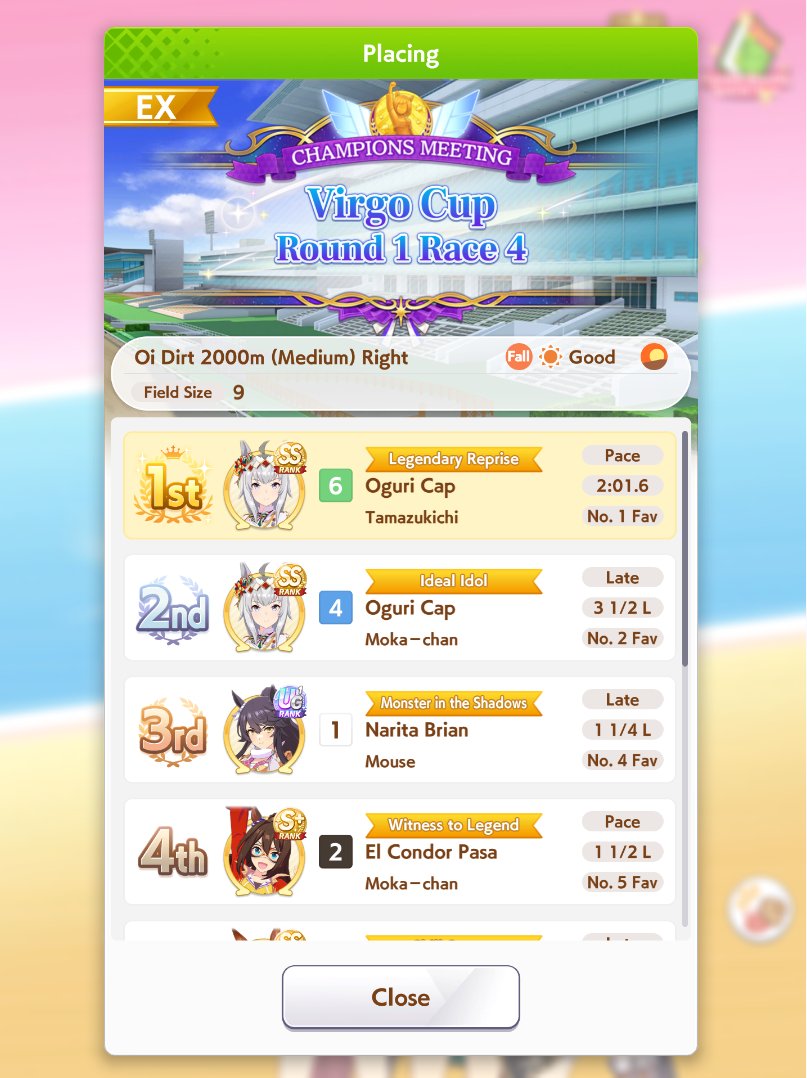 tamazukichi's tweet photo. 4 WINS IN GROUP B!? THANK YOU OGURINNN! THANK YOU, MY DOUBLE PROC DEBUFF EISHIN FLASH AND MAYANO! #umamusume https://t.co/M8uCC7DALz