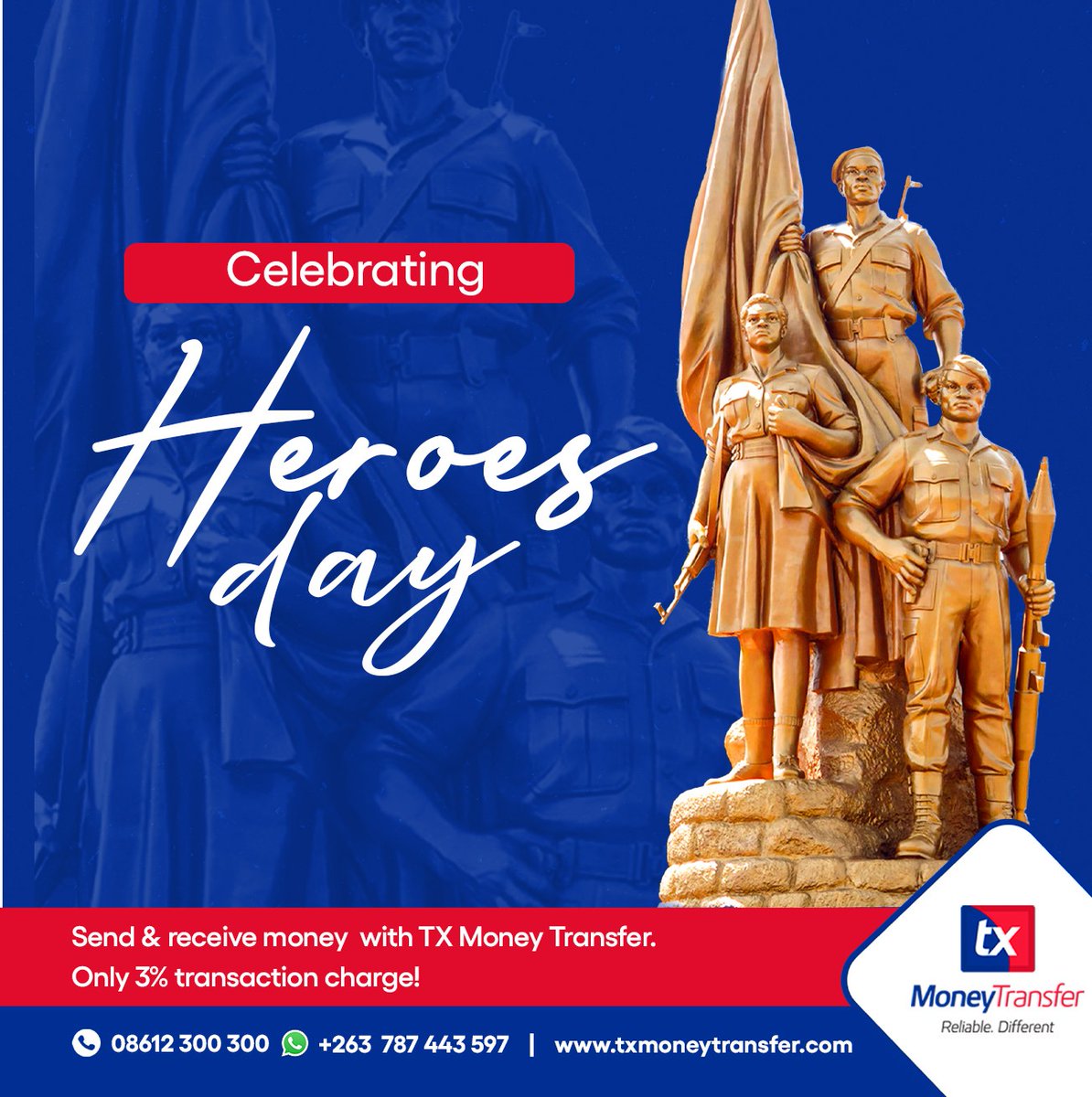 txmoneytransfer's tweet photo. Born from bravery, united in freedom. Today we pause to celebrate the heroes who shaped our history and inspired a brighter future for all! 🕊️✨

Happy heroes Day!

#TXMoneyTransfer #HeroesDay https://t.co/u7Ymr6FXE4