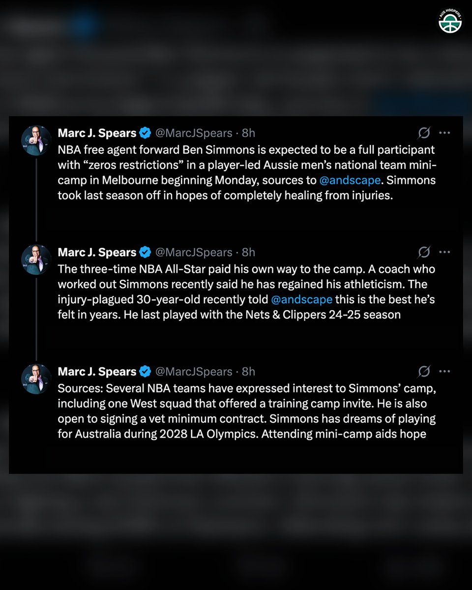 HoopersAus's tweet photo. Ben Simmons rumours are heating up!
via @MarcJSpears
#CreateTheHype #BenSimmons #NBA #Clippers #LosAngelesClippers #Simmons https://t.co/q2zGFeuMCr