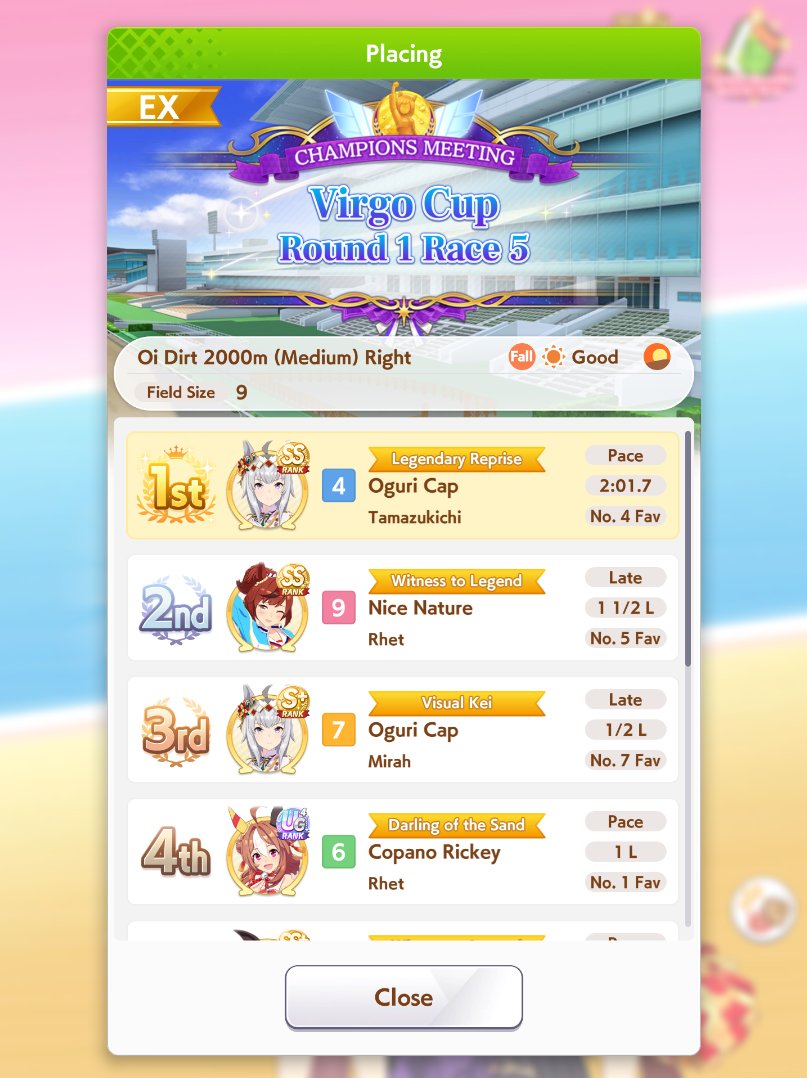 tamazukichi's tweet photo. 4 WINS IN GROUP B!? THANK YOU OGURINNN! THANK YOU, MY DOUBLE PROC DEBUFF EISHIN FLASH AND MAYANO! #umamusume https://t.co/M8uCC7DALz