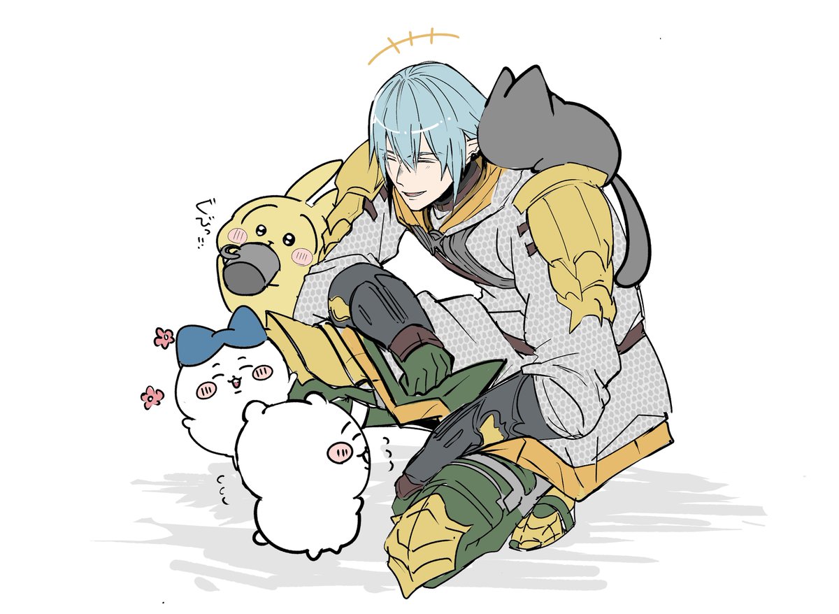 sakuxxx0ra's tweet photo. この前よもつさんが「オルシュファンとちいかわって相性良さそうだよね」って言ってたのが忘れられなくて描いた https://t.co/PSAJUS25Kn