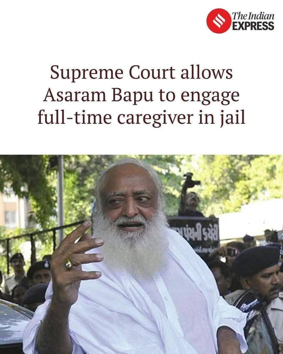 Navayan's tweet photo. Supreme Court allows convicted rape-of-minor convict Asaram Bapu a full-time trained caregiver of his choice in jail.

Years earlier, 83-year-old undertrial Father Stan Swamy, suffering from Parkinson’s, had to fight for weeks just to get a straw and sipper so he could drink water without spilling. Medical bail repeatedly denied. He died in custody.

Same system. Same courts. Vastly different urgency for basic human dignity. Selective compassion isn’t justice. It’s the opposite.