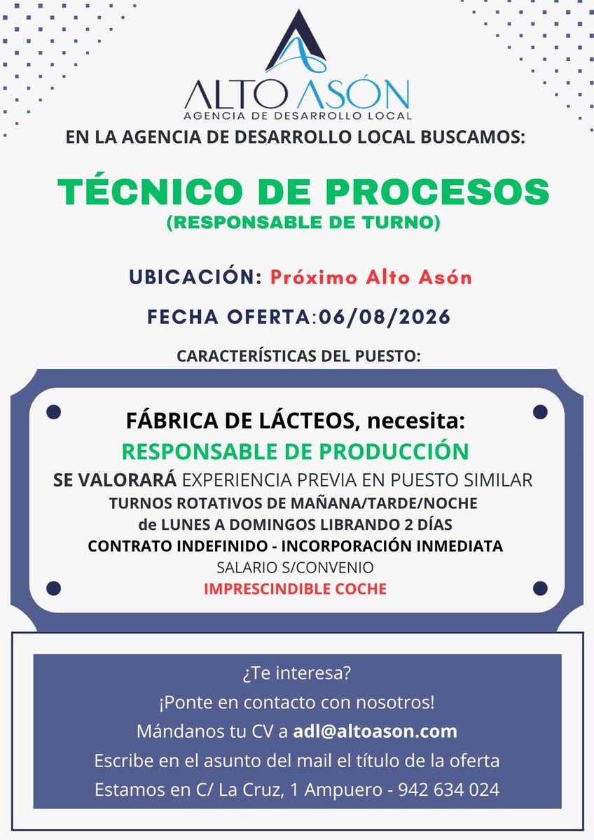 RamalesInforma's tweet photo. 🧾 Ofertas de Empleo de la Agencia de Desarrollo Local Alto Asón.
#OfertaDeTrabajo #OfertaEmpleo #ADL
+Info 👉 ADL Alto Asón https://t.co/XF8DR0Jhd3