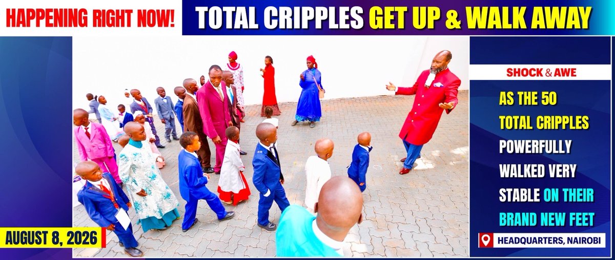 JIL_Radio's tweet photo. 🚨BREAKING NEWS🚨

The multitudes of 50 TOTAL CRIPPLES once confined to the dust now joyfully followed the MEGA PROPHET of the LORD walking on their BRAND NEW feet.

Message: Soon the Church will not be here.

#MondayHolyBriefing https://t.co/zzsLzHGfCX