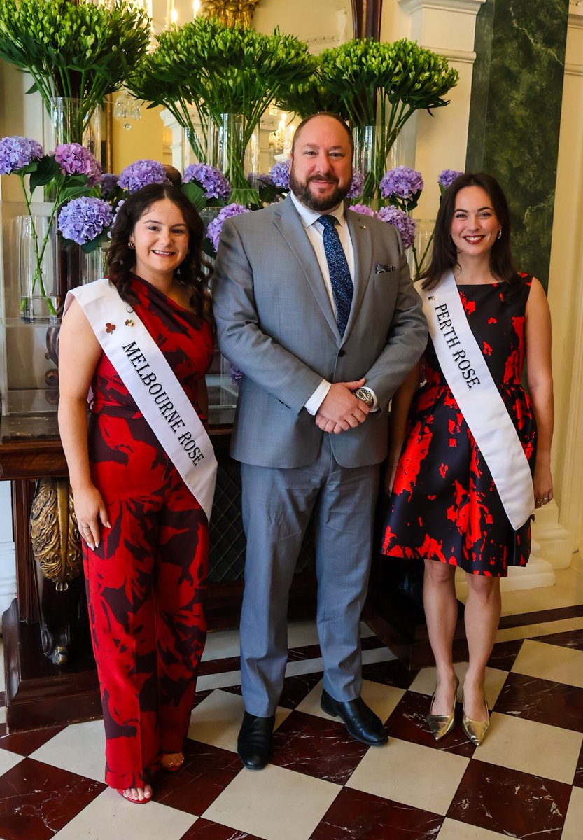 AusEmbIre's tweet photo. Chargé d’Affaires Hazell was delighted to meet the Australian Roses in Dublin ahead of this year's @RoseofTralee_ ☘️ The Rose program continues to celebrate the remarkable contributions, achievements, and community spirit of young women across Ireland, Australia and around the world, and showcases our enduring links. Wishing the Australian Roses every success in representing their communities on the international stage in Ireland. 🇦🇺🇮🇪🌹