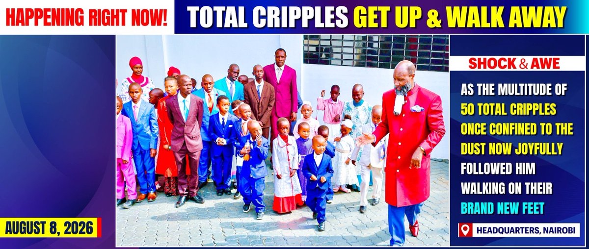 JIL_Radio's tweet photo. 🚨BREAKING NEWS🚨

The multitudes of 50 TOTAL CRIPPLES once confined to the dust now joyfully followed the MEGA PROPHET of the LORD walking on their BRAND NEW feet.

Message: Soon the Church will not be here.

#MondayHolyBriefing https://t.co/zzsLzHGfCX