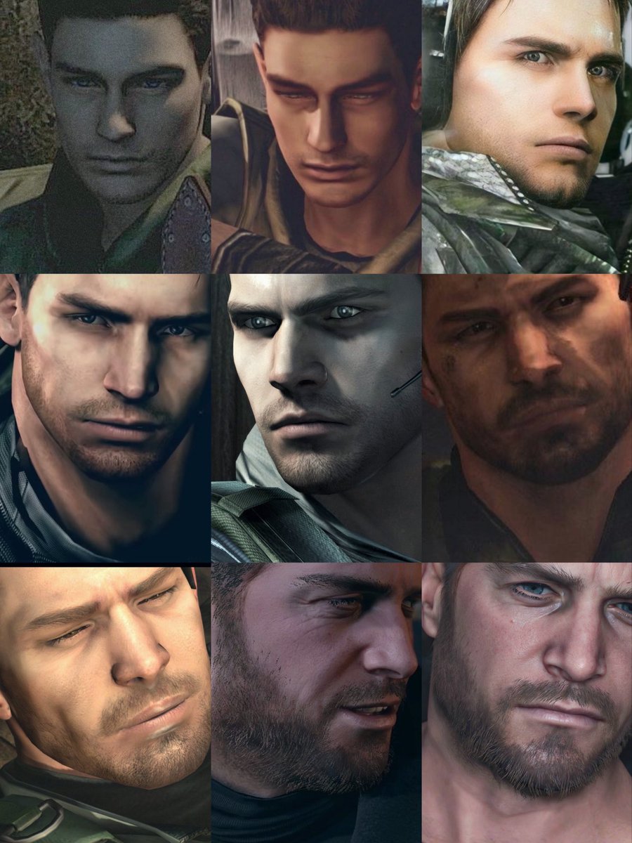 RArdbert's tweet photo. His lips 👄 form a “W” sometimes… 
#ChrisRedfield #REBHFun https://t.co/kpqbBa3dst