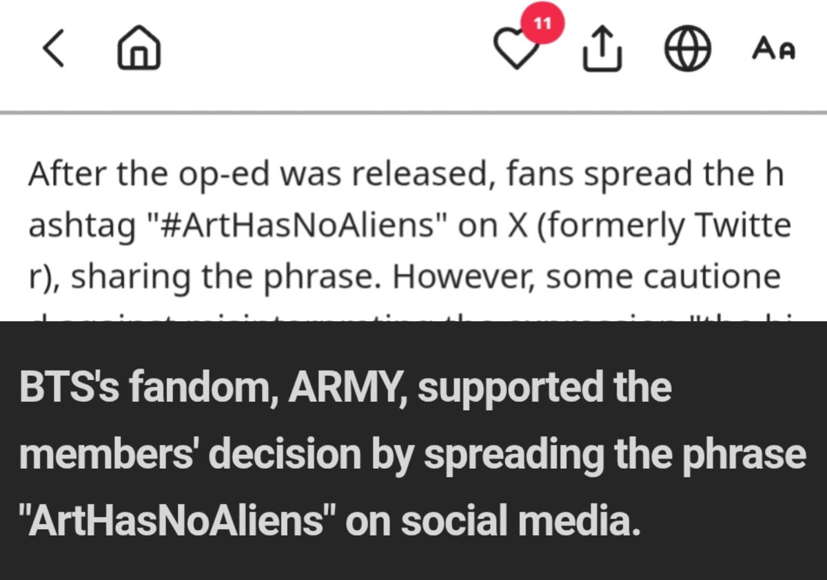 Yoon_kookie97's tweet photo. The Hashtag is on NEWS 😭😭

ART HAS NO ALIENS 
#ArtHasNoAliens https://t.co/H2YiVteAC7