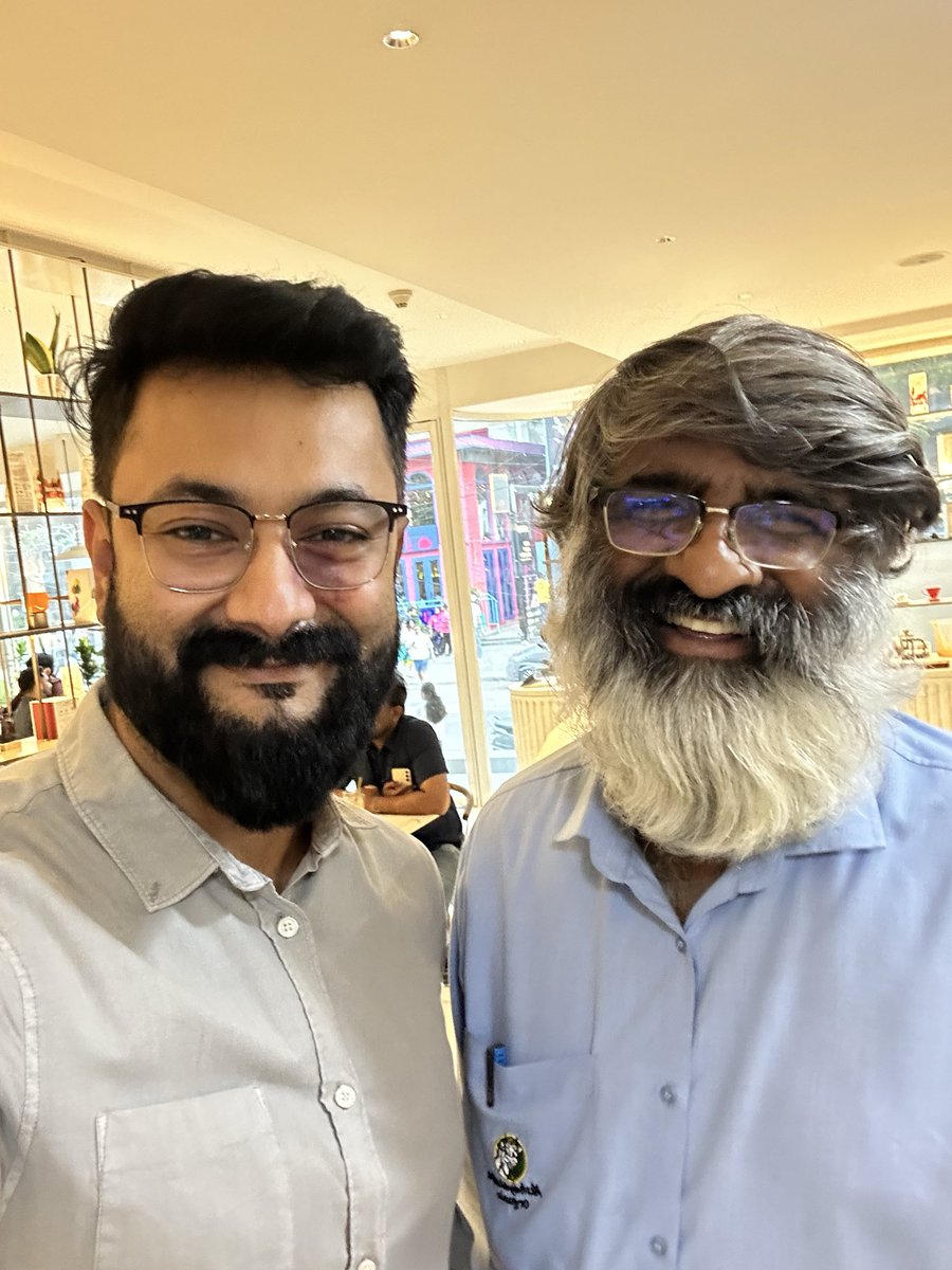 ivar150's tweet photo. I met Shashi (@thiruka), from Akshayakalpa, at a cafe in Indiranagar.
No we didn’t plan on that. 

I was sitting on the next table to him where he was sitting alone observing around. 
After some hesitation, I approached and said to him (after basic hi/hello intro),  “3 years back, we completely switched to Akshayakalpa milk, as soon as our baby was born. “ 

Being a founder,  building and nurturing a strong customer trust is always our North Star. We spoke about building with honesty and integrity, as the right long-term strategy. 

Then I left him alone.

He stayed there quietly for quite some time, observing.

PS: Akshayakalpa supplies milk to that café as I could see the staffs handling the milk packets. 

That made me wonder what he was really observing :)