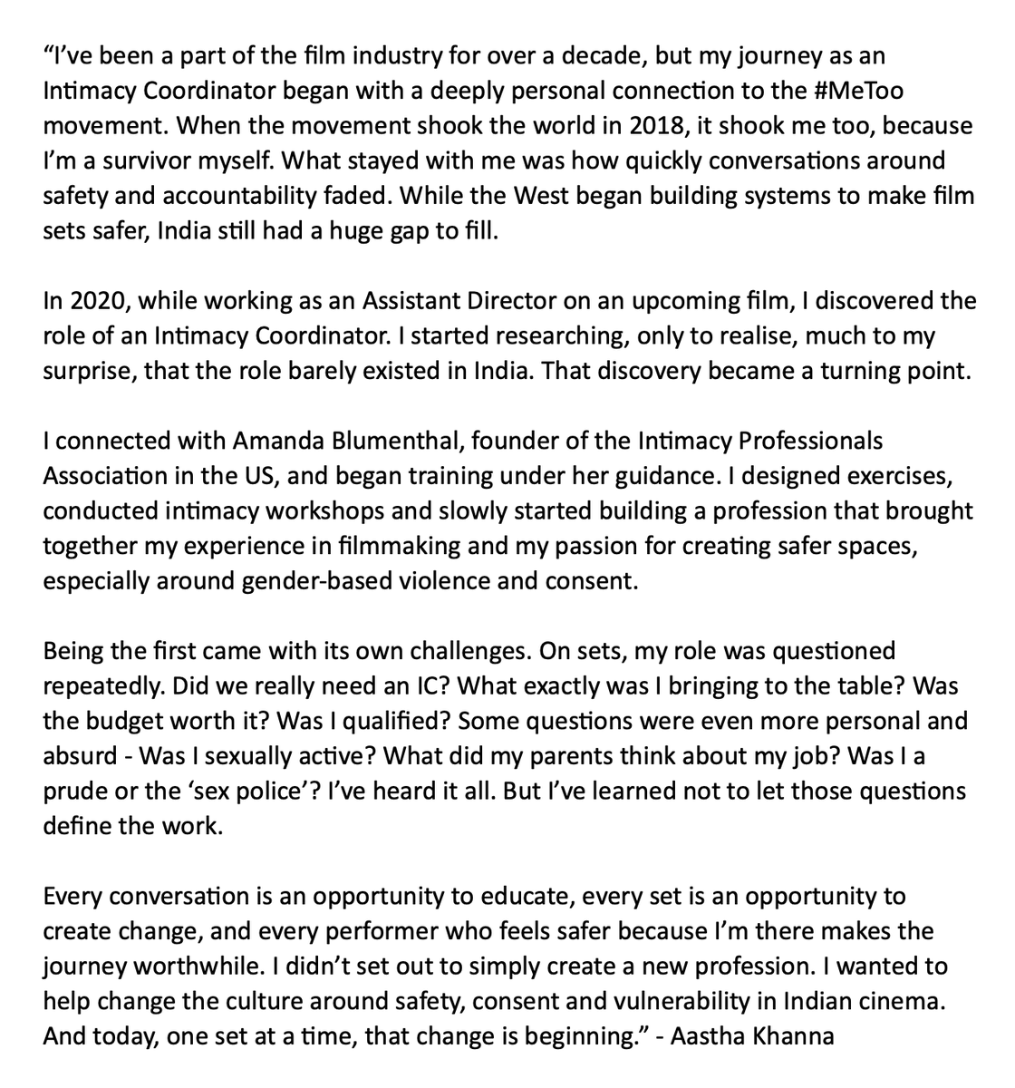 HumansofHind's tweet photo. "Every conversation is an opportunity to educate, every set is an opportunity to create change, and every performer who feels safer because I’m there makes the journey worthwhile. I wanted to help change the culture around safety, consent..." - @khanna_aastha 
#humansofhindustan https://t.co/gCPgXh1QAe