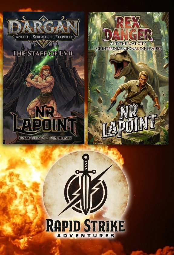 NRLaPoint's tweet photo. More are on the way, including new series! Upcoming:
Rok Cousins: Giant Alien Insect Invasion
Burnstarr: Ghost Town
Dargan: City of Robots
Rex Danger and the Forbidden Castle of Doom
Girls and Dinos 1
Code: Cryptid 1 https://t.co/KC1UHdGIMT