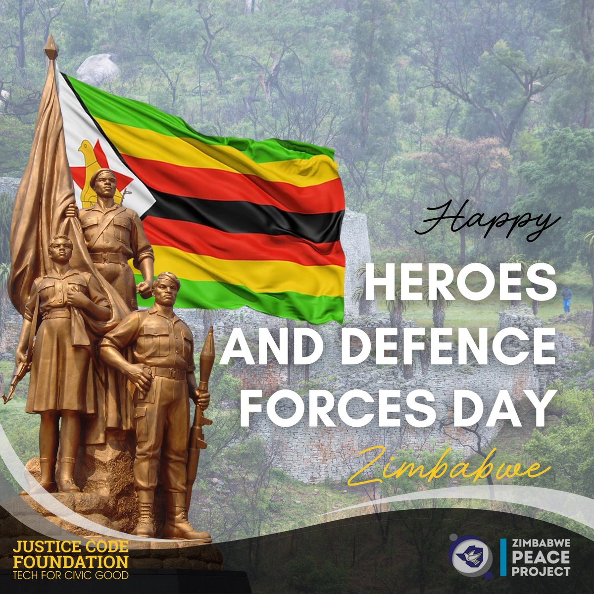 Justice_Code's tweet photo. A Happy Heroes and Defense Forces Day from Justice Code Foundation 🥂🇿🇼

@zppINFO 

#Independence #Freedom
#Zimbabwe https://t.co/HN7ESdxxEE
