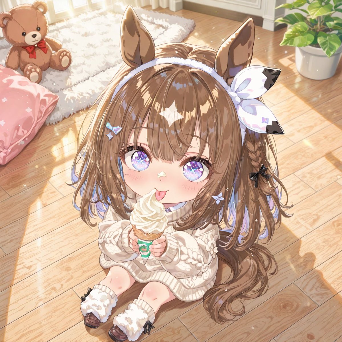 moai_2219's tweet photo. デフォルメアイちゃんを愛でてあげたい欲に駆られてしまった😍
こんな子いたら何してあげたいですか？😊 https://t.co/PMN8mNN63n