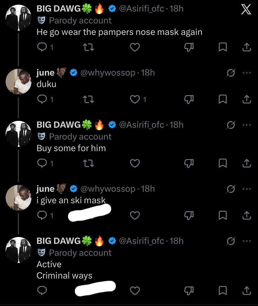 Biggest_blaq09's tweet photo. Bello was given a ski mask to wear but he opted to wear his one cedi nose mask and Doku so that he won’t cast his profession . 

He wan hide ein kwashey job 🤣🤣 https://t.co/6yw9DyV43O