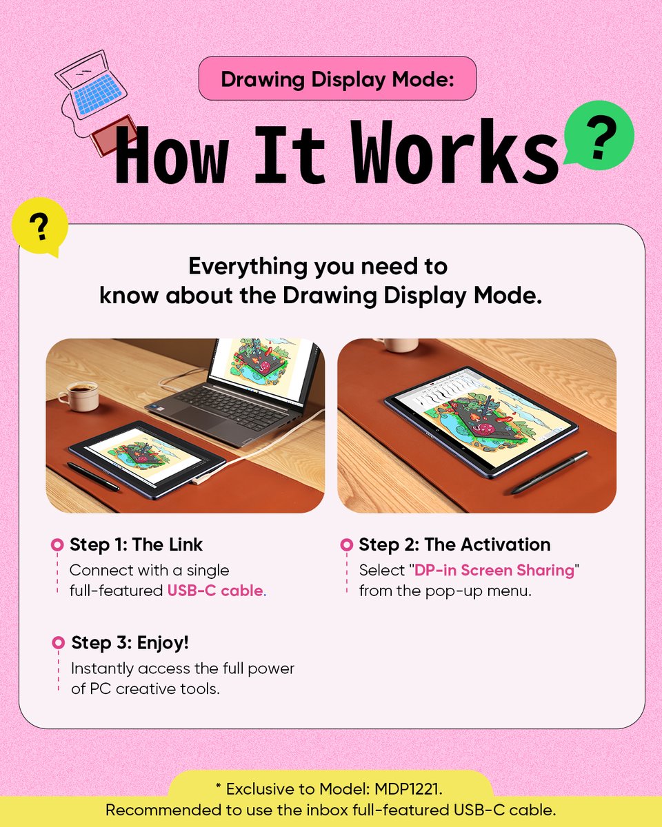 XPPen_de's tweet photo. DP-In (DisplayPort-Input)
Vom Android-Tablet zum professionellen Grafikdisplay ✨Dein Magic Drawing Pad kann mehr! 🚀Verbinde es einfach mit deinem PC und nutze professionelle Software wie Photoshop – ganz ohne Einschränkungen.#XPPen #magicdrawingpad #zeichnen #digitalart https://t.co/jnY2TQWDCJ