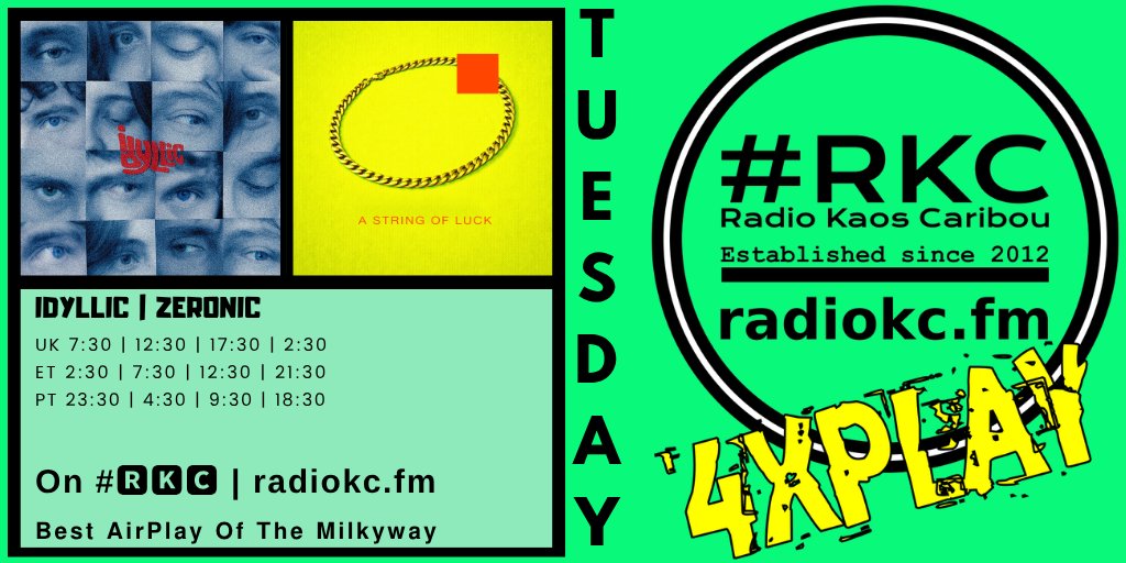 RadioKC's tweet photo. ▂▂▂▂▂▂▂▂▂▂▂▂▂▂
#TUESDAY 8│11 𝟰𝘅𝗣𝗟𝗔𝗬𝗦

🕧12:30 UK⚪7:30 ET⚪4:30 PT

🔴@ukidyllic
🔴@zeronicmusic

⬇️Details⬇️
🌐 https://t.co/x7Fitpjre7

on #🆁🅺🅲 📻 https://t.co/FmdGq0LW66
▂▂▂▂▂▂▂▂▂▂▂▂▂▂ https://t.co/FxBxXGNTO7