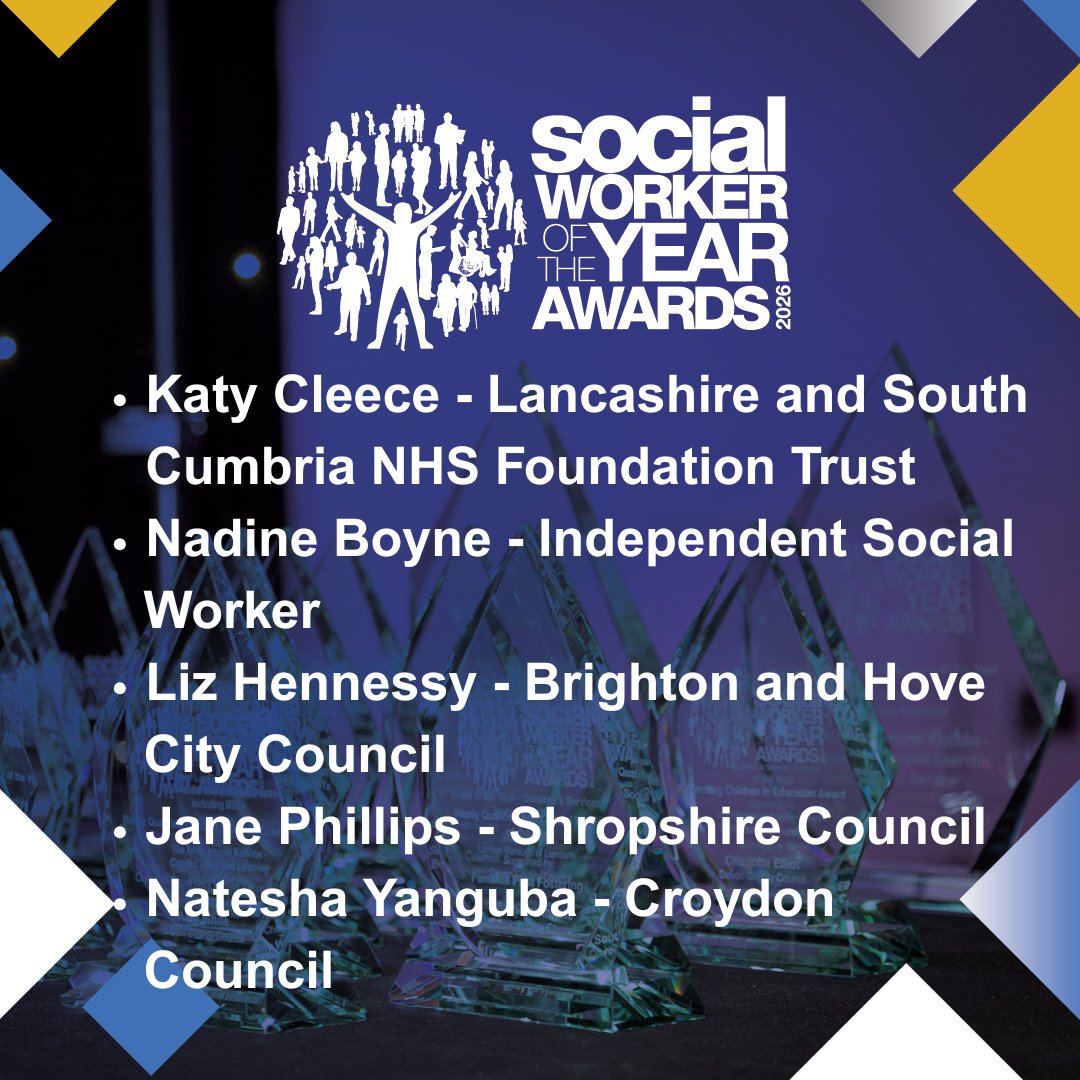 socialworkaward's tweet photo. Introducing the finalists for Practice Educator of the Year 2026.
Practice educators play such an important role in supporting and developing the next generation of social workers.
Congratulations to this year's fantastic finalists! ๐
#SWA26 https://t.co/vKjppkTyYf
