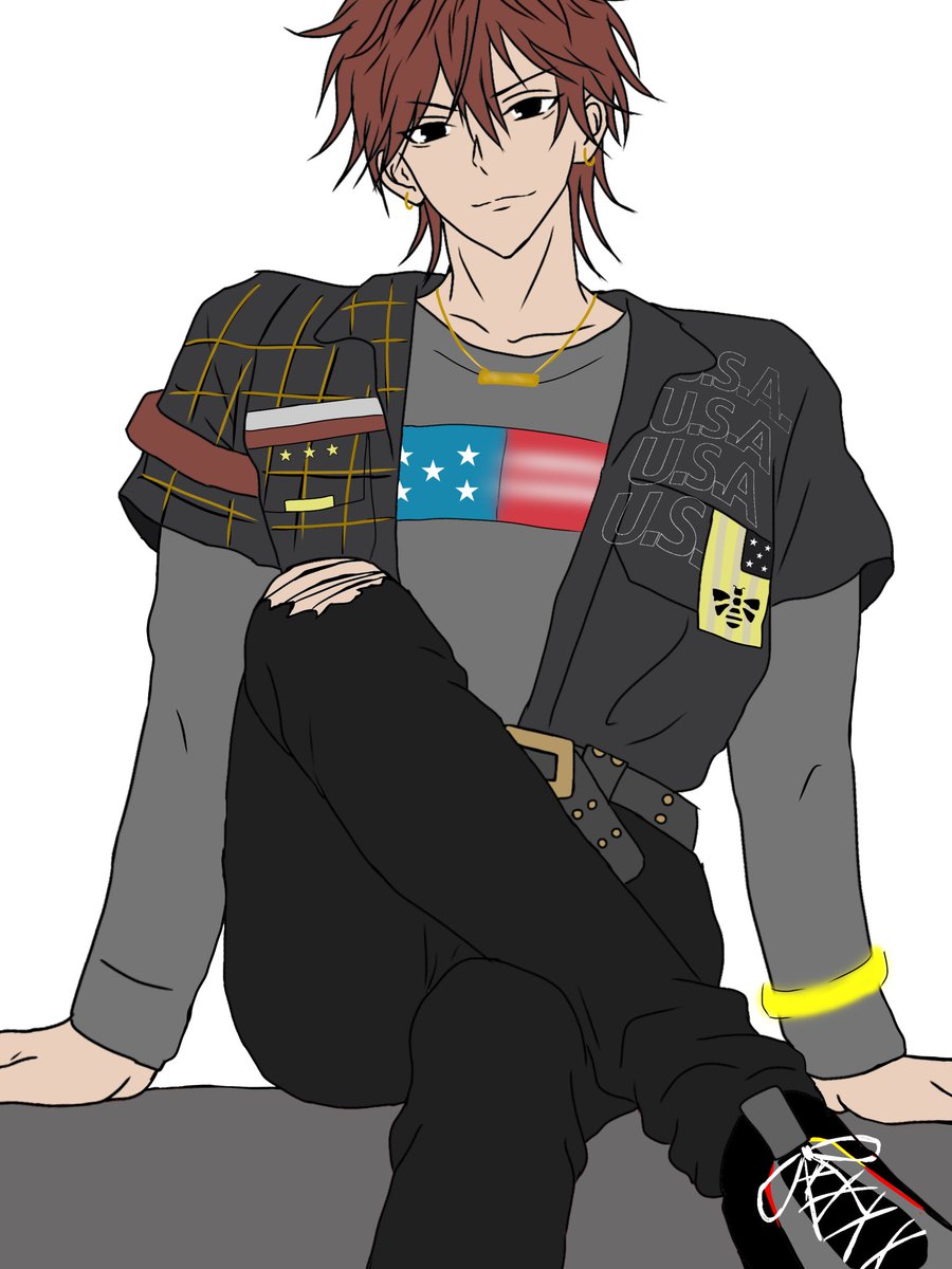 rinnesukisuki's tweet photo. 衣装ゲット記念に描きましてよ🇺🇸🕺🎶 https://t.co/nzRmkaC7HE