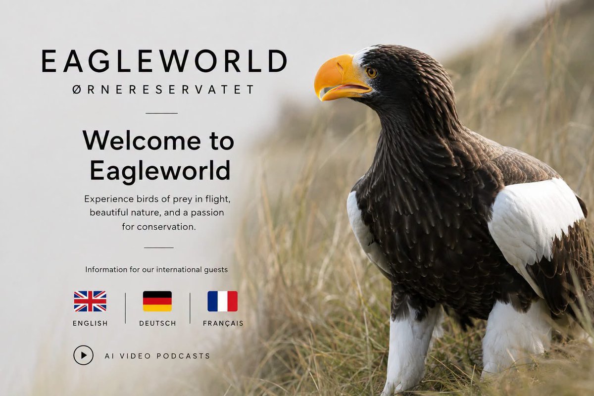 eagleworldtwit's tweet photo. 🌍 WELCOME TO EAGLEWORLD 🦅

We are delighted to welcome guests from all over the world.

To make your visit even more inspiring, we now offer information about Eagleworld in English 🇬🇧, German 🇩🇪 and French 🇫🇷.

Discover more about our birds of prey https://t.co/dozgDZB6aL