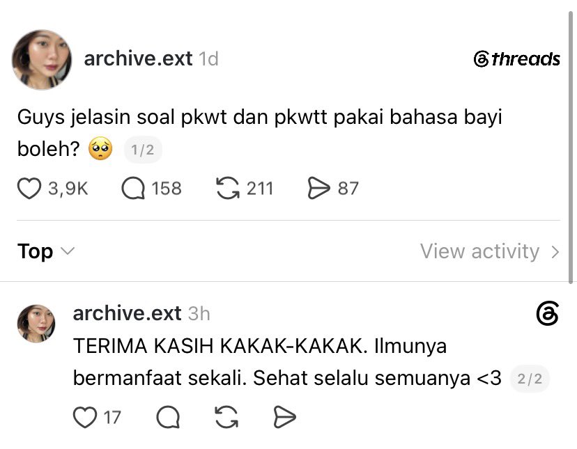 LambeSahamjja's tweet photo. info mahal buat yang belum tahu:
- PKWT = kita kerja bareng sampai tanggal ini yaa 
- PKWTT = yaudah kita kerja bareng aja duluu
- PKWT = ada batas waktu
- PKWTT = tidak ada batas waktu yang ditentukan
- PKWT: dapet uang kompensasi saat masa kontrak selesai
- PKWTT: dapet uang pesangon/pensiun