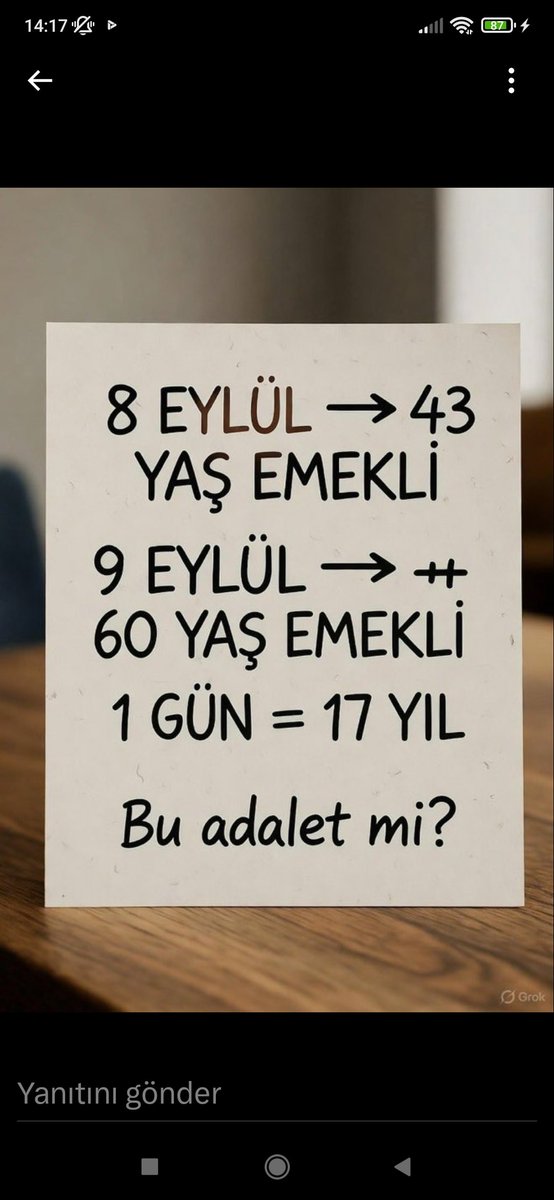 AliKara36733643's tweet photo. @mihribanugurluu Bir an önce emeklilik sistemindeki adaletsizliği çözün artık cıkan eyt yasası kademeli çıkmalıydı 1 gün önce işe girenler 40 43 45 yaşında emekli oldu 1 gün işe girenler YUNANLIMI @mustafaelitas @ZeybekciNihat @AvOzlemZengin @leylasahinusta @Nilgun_OK @hby34 

#ÖnceKademeyiÇözün https://t.co/uvzvBKO406