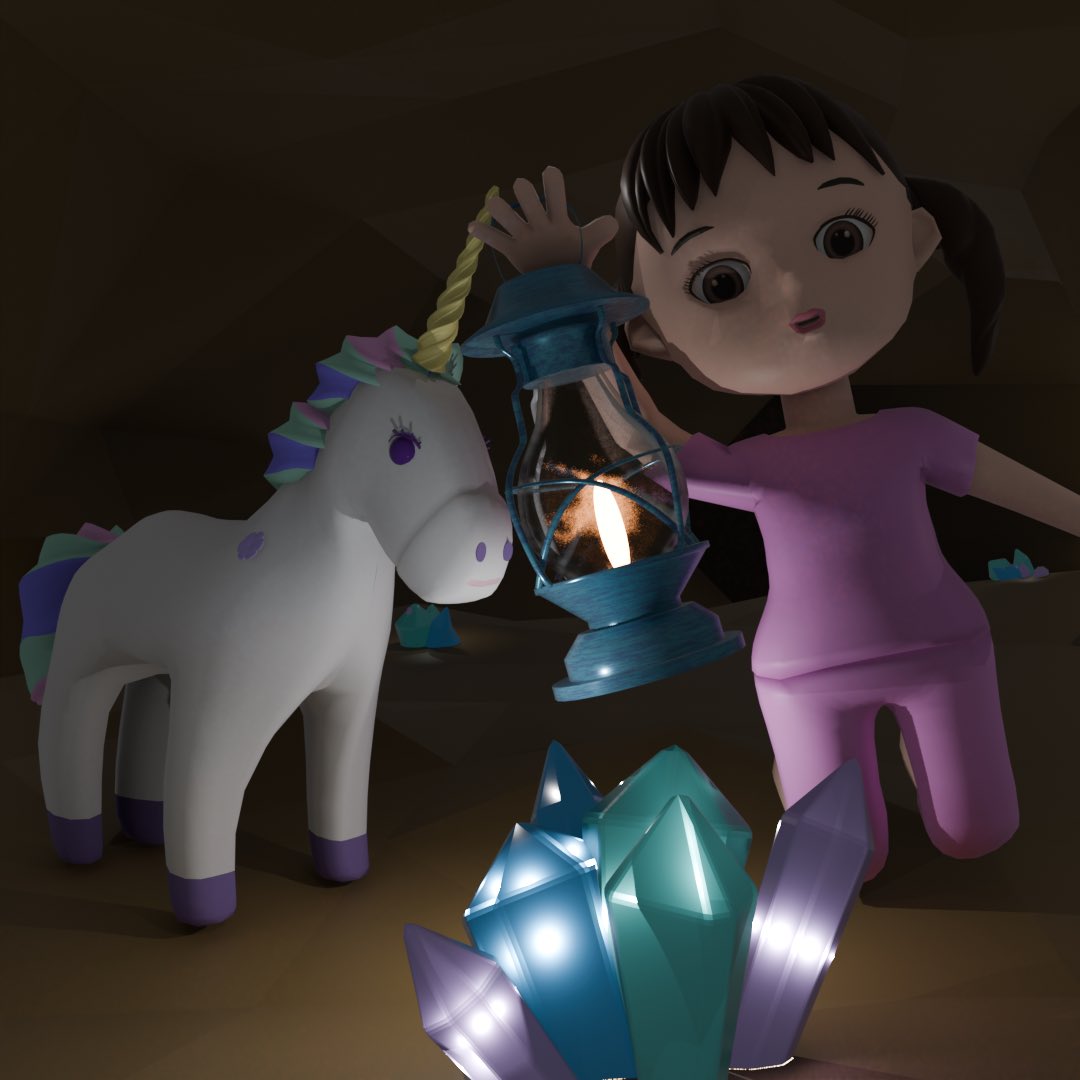 silver2purple6's tweet photo. ユニコーンと見つけた水晶の洞窟 #Blender #Blender初心者 #ユニコーンの夢 #b3d https://t.co/SJ6btfrVxz